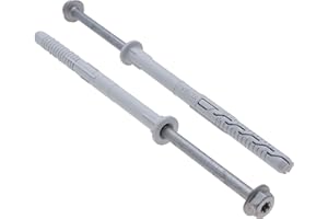 12x200 Hex Torx Screws & Fast-K Plugs Heavy Duty by Keple 25 Pack Wall Mounting Screws Plugs Wall Plugs with Stainless Steel Concrete Screws Wall Anchor Screw & Wall Plug Set Brick Mounting Anchor