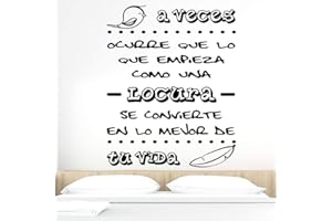 Docliick® Vinilos de pared decorativo con frase decorativa"A VECES OCURRE QUE LO QUE.." Pegatinas decorativas pared. Decoración casa Docliick DC-19118