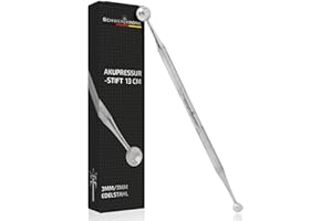 ‎SCHWERTKRONE SCHWERTKRONE® Akupressurstift [PREMIUM ROSTFREIER EDELSTAHL] - Akupunkturstift Narbenstift - Narbenstick Akupressur Stift - Akupressur Akupunktur - Profi Stab (3/7 mm Akupunkturstäbchen)