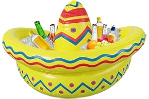 Uppblåsbar Kylare Sombrero Champagneskål | Pool Dryckesbehållare För Semesterfirare Resenärer Sjö Pool Trädgård Camping Picknick Temafest