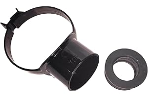 SHMOX 110mm Black Soil Pipe Universal Pushfit Strap, (Black, with 40mm Rubber Boss Adapter)
