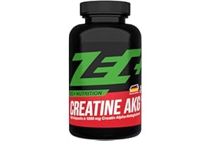 ‎ZEC+ NUTRITION Zec+ Nutrition Creatine AKG Kapseln – 180 Kapseln aus Kreatin mit Alpha-Ketoglutarat, zur Erhöhung der körperlichen Leistung bei Schnellkraft- und Krafttraining, Made In Germany