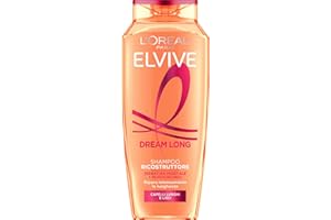 L'OREAL PARIS L'Oréal Paris Elvive Shampoo Riparatore, Per Capelli Lunghi e Lisci, Capelli Rigenerati e Lunghezze Senza Doppie Punte, Arricchito con Keratina e Olio di Ricino, Dream Length, 700 ml