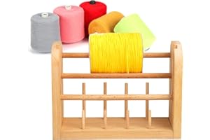 MKNZOME Wollabwickler 11 Spulen, Wollwickler Holz Wollhalter Handgefertigt Drehmechanismus - Holzgarnhalter Zum Stricken, Häkeln, Spinnen Und Nähen