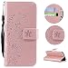 Produktbild Sycode Galaxy S7 Edge Hülle,Galaxy S7 Edge Case,Galaxy S7 Edge Schutzhülle,PU Leder Wallet Tasche Brieftasche im Bookstyle Schön Retro Elegant Geprägt Pflaumenblüte Blumen Biene Muster Malerei Flip Lederhülle Hülle Soft Silikon Magnetverschluss Wallet Case Kunstleder Tasche Cover mit Standfunktion und Kartenfächer Tasche Wallet Case Cover für Samsung Galaxy S7 Edge-Rose Gold