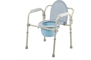 CO-Z Comoda WC per Anziani Pieghevole 4 in 1 Sedia WC Leggero e Regolabile in Altezza Sgabello Doccia Bagno Rialzo WC per Disabilità Anziani e Altri Capacità Fino a 136 kg
