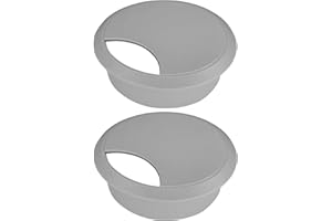 cyclingcolors 2x Passacavo plastica 70mm scrivania tondo guida per cavi elettrico (grigio)