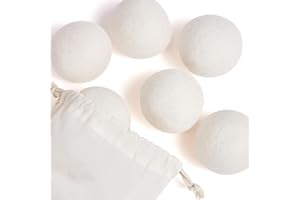 RUNFAR SHOP 6er Trocknerbälle für Wäschetrockner 5cm Trocknerball für WaschmaschineTrocknerkugeln aus Wolle Natürlicher Weichspüler Dryer Balls Wäsche-Bälle für Trockner Weiche Wäsche Kurze Trocknungszeit
