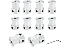 BZ 3D GT2 Riemenscheibe GT2 Pulley 20 Zähne 5mm Bohrung 10mm Breite Zahnriemenscheibe 20 Teeth 5mm Bore für Voron 2.4 für 3D-Drucker,CNC 9mm/10mm Breite GT2 Zahnriemen.(10 Stück)