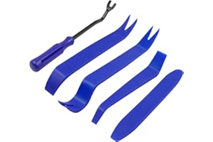 Abnaok Trim Removal Tool, 5 Pcs Plastic Pry Tools Fastener Removal Tool Car Trim Removal Tools for Auto Car Door Audio Panel Trim Removal Dashboard Removal (Blue)