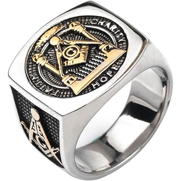 Anelli Massonici Da Uomo Con Simbolo Retrò Shriner Anelli Massonici Con - Foto 9