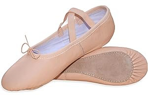 CAPRA FALCONERI Ballet Shoes for Girls - Full Flat Leather Sole, Dancing Slipper Pumps - Women & Adults - Kids