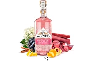 WARNER'S DISTILLERY Warner’s Rhubarb Gin 70cl, Premium Fruit Gin, Flavoured Gin, Great for Gin Gifts, Naturally Pink Gin With Real Rhubarb Juice, Ideal For Gin Based Cocktails inc. Gin & Tonic, Tom Collins, or a Martini
