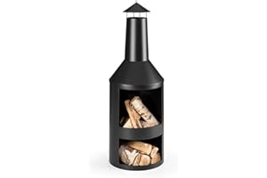 Blumfeldt Westeros - Brasero de jardin , Poêle-cheminée , Pour feu de bois , Large foyer visible ouvert , Ø 45cm , Soudures propres ,