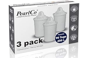 PearlCo Pack de 3 Cartouches filtrantes Universal Classic (Compatible avec Brita Universal Classic)