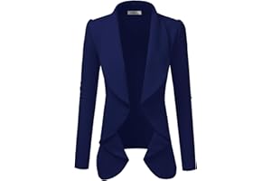 Doublju Classic Draped Open Front Blazer For Women With Plus Size