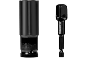 ColumPRO 1/2'' Impact Drive Socket Sets, 21mm 6-Point Impact Socket and 1/2'' Hex Shank Impact Adapter