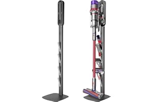 JUPELI Vacuum Stand Compatible with Dyson V15, V12, V11, V10, V8, V7, V6 – Freestanding Floor Holder with Hidden Cable, No-Drill Metal Storage Rack for Cordless Vacuum Cleaners & Accessories