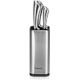 Fissman 6-Piece Knife Set Jarl with Metal Block 420J2 Steel, Chef Knife 20cm, Slicing Knife 20cm, Bread Knife 20cm, Utility Knife 20cm, Pairing Knife 9cm, Complet Set with Stand