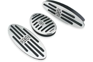 Heinmo Auto Gasbremse Kupplungspedal Fußpedalplatten Schritt Fußrastenabdeckung für Cooper R50 R52 R55 R56 R60 R61 F54 F55 F56 F60 Countryman Clubman Paceman Pedalabdeckung (Auto-3PC Grey)