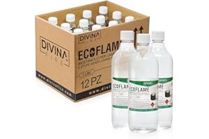 DECOR SPACE Decorspace Bioetanolo inodore e antifumo, combustibile Ecologico per biocamino e stufa (12 bottiglie da 1 Lt)