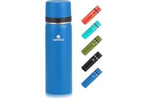 SANTECO Borraccia Termica, Termos Caffè in Acciaio Inox Doppia Mantiene le bevande fredde per 24 ore e calde per 12 ore, Bottiglia thermos a prova di perdite, senza BPA(Blu, 1000ML)
