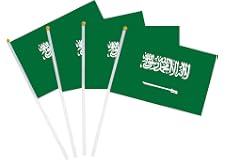 25 pieces Saudi Flag Hand Waving Desk Flags Double Sided Cake Topper Countries Flag UAE Flag Day UAE National Day Party Suppl