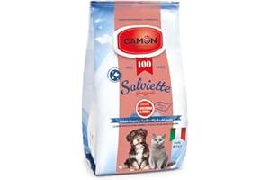 CAMON | Salviette Detergenti per Cani e Gatti, 30x17 cm, Confezione da 100 Pezzi, Fragranza Mirra, Senza Alcool etilico né Parabeni, Made in Italy