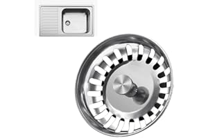 ASIRYVA Stainless Steel Kitchen Sink Plug Strainer - Kitchen Sink Strainer, Sink Plug Replacement for Food and Hole Hair Catcher Sink Food Catcher, Sink Plugs Universal for Uk Sink Hole Diameter 78mm
