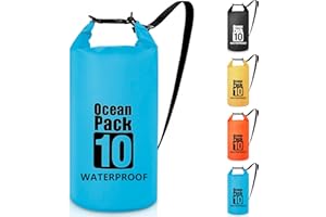 INVOOL Worek wodoszczelny, wodoodporna sucha torba 5 l, 10 l, 20 l, 30 l, sucha torba z regulowanym paskiem na ramię do uprawiania turystyki pieszej, pływania, raftingu, surfingu, biwakowania, wędkowania