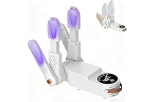 ZINUEEN Schuhtrockner Elektrisch – Schuhwärmer & Stiefeltrockner mit 360° Heißluft, 90-Min-Timer & Faltbar, ideal für Fußballschuhe und Boxhandschuhe