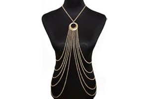 Bobury Femmes Sexy Bikini Body Chain Bikini en métal Croix de la Taille chaîne du Corps du Ventre