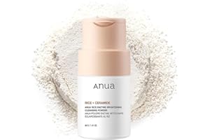‎ANUA ANUA Rice Enzyme Brightening Cleansing Powder, Reismaske, Ceramid, Gesichtsreiniger für aufhellende, strahlende Haut, Gesichtsreiniger für trockene Haut, koreanische Hautpflege, parfümfrei, 40 g