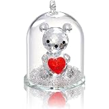 H&D Kristall Baby Bär Figur – 2 Stück Handgefertigte Glas Briefbeschwerer & Deko
