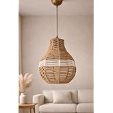 El Yapımı Tekli Sarkıt Avize 65x25 cm &ndash; Modern Dekoratif Tavan Lambası, Handmade Pendant Light, E27 Uyumlu, Salon Mutfak Yata