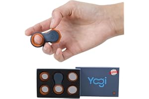 LIGHTBULB IDEAS Yogi Juguete antiestrés, hilanderos para Adultos, Alivio de la ansiedad, ADHD, Add y Autismo, Juguetes silenciosos para Adultos y niños, Cinco tamaños de Anillo (Blau – Retro-Orange)