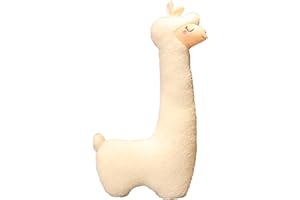 FUNTHY Alpaca Soft Toy Plush Toy, Cute Animal Cushion, Cute Soft Cuddly Toy, Plush Toy, Decoration Plush Cushion, Sleeping Pillow for Sofa, Children's Room, Gifts for Baby, Children, Women, 100 cm (White)