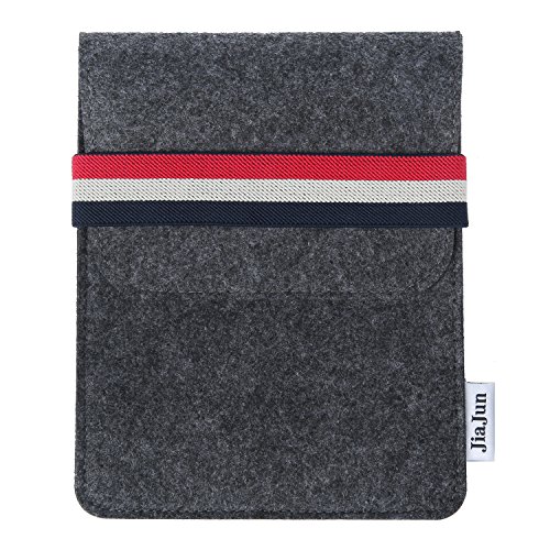 Jiajun Kindle Paperwhite Hülle Case Filz für Amazon neue Kindle Paperwhite 1/2/3 und Kindle Fire HD 6 Verschluss mit Gummiband (Schwarz)