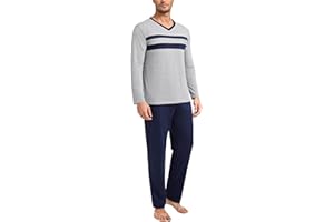 Nieery Ensemble Pyjama Homme Coton Manches Longues