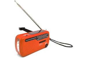 Fit4Blackout - Radio solare di emergenza multifunzione, con dinamo e torcia, frequenze FM AM, riceve segnali da tutto il mondo, colore arancione