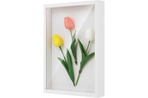 ZHYLUO 3D Bilderrahmen Zum Befüllen, Bilderrahmen 20x29 cm, Für Blumen, Souvenirs, Dekorative Wände, Muttertagsgeschenke (Weiß)