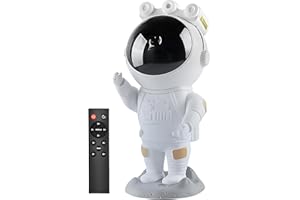 SOUTH AREA Lámpara Proyector de Estrellas Astronauta - Galaxy Projector con Rotación 360°, Mando a Distancia y Temporizador, Ideal para Decoración de Habitación, Luz Nocturna y Regalo Original
