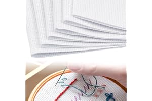 HEKOBAG 6 Pieces 14-Count Reserve Aida Fabric: Large White Cross Stitch Cloth for Embroidery Beginners - Cotton Needlework Textiles & DIY Decor - 45 * 30cm