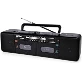 Coverzone Bluetooth Destekli AM/FM/SW 3 Bant Radyo USB TF MP3 &Ccedil;alar &Ccedil;ift Kasetli Şarj Edilebilir Bataryalı AC/DC Taşınabilir 