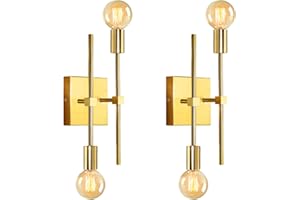 LQUNFYL Applique da Parete Interno Industriale 2 Pezzi Lampade da Muro Vintage E27 Lampada da Parete in Metallo Luce Specchio da Bagno per Soffitto Lampada Quadrata a Doppia Testa Regolabile per Caffè