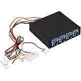 Richer-R Lüfter-Controller, 4-Kanal Lüftergeschwindigkeit Regler Kontroller Lüftersteuerung,3Pin+4Pin Steckverbinder Lüfterge