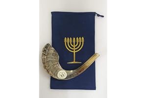 SHOFAROT ISRAEL BARSHESHET - RIBAK Shofarot Israel 43,2 cm - 45,7 cm Koscher Widder Horn halb poliert Rams Shofar Jericho Typ mit einer kostenlosen Tasche