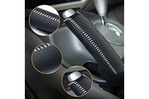 SUNBREATH Compatible with Genuine Leather Hand-Stitched Handbrake Cover Interior Accessories Protective Cover Decoration for Honda Civic 2006 2007 2008 2009 2010 2011