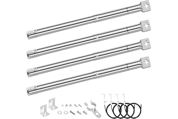 Denmay 31cm - 45 cm brûleur universel en acier inoxydable pièces de rechange pour Landmann, Blooma, Enders, Tepro, Taino, Campingaz, Outback, Barbecook et autres barbecues, 4 paquets