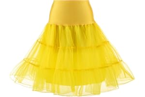 IMJONO Tutu Jupe Jupon Femme Style année 50 Vintage en Tulle Jupon Rockabilly Carnaval Jupe de soirée Multicolore 4 Tailles à Choisir